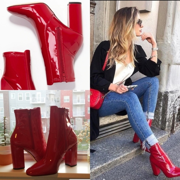 Shoes - NIB Patent Red Leather Boots